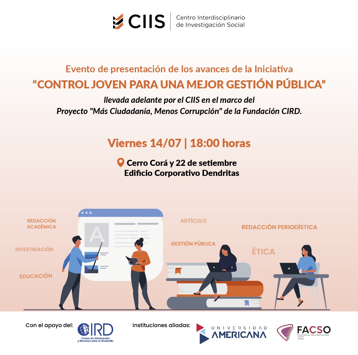 El CIIS presentará avances de la iniciativa “Control joven para una mejor gestión pública”